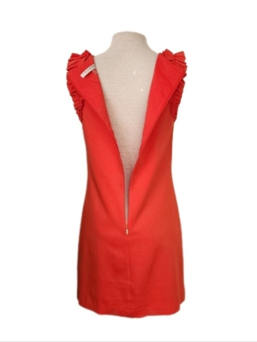 TRINA TURK Dress Sienna Tropical Ruffle Sleeveless Orange Size 4 - Picture 9 of 16